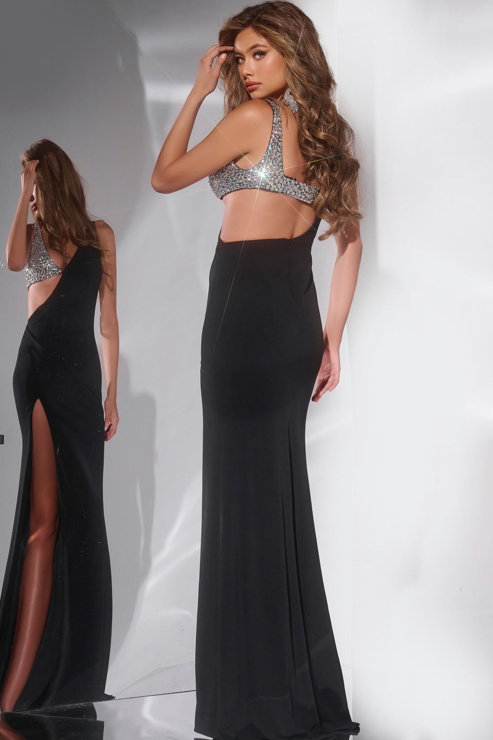 Jovani 42816 prom dress images.  Jovani 42816 is available in these colors: Black, Light Blue, Red, Royal.