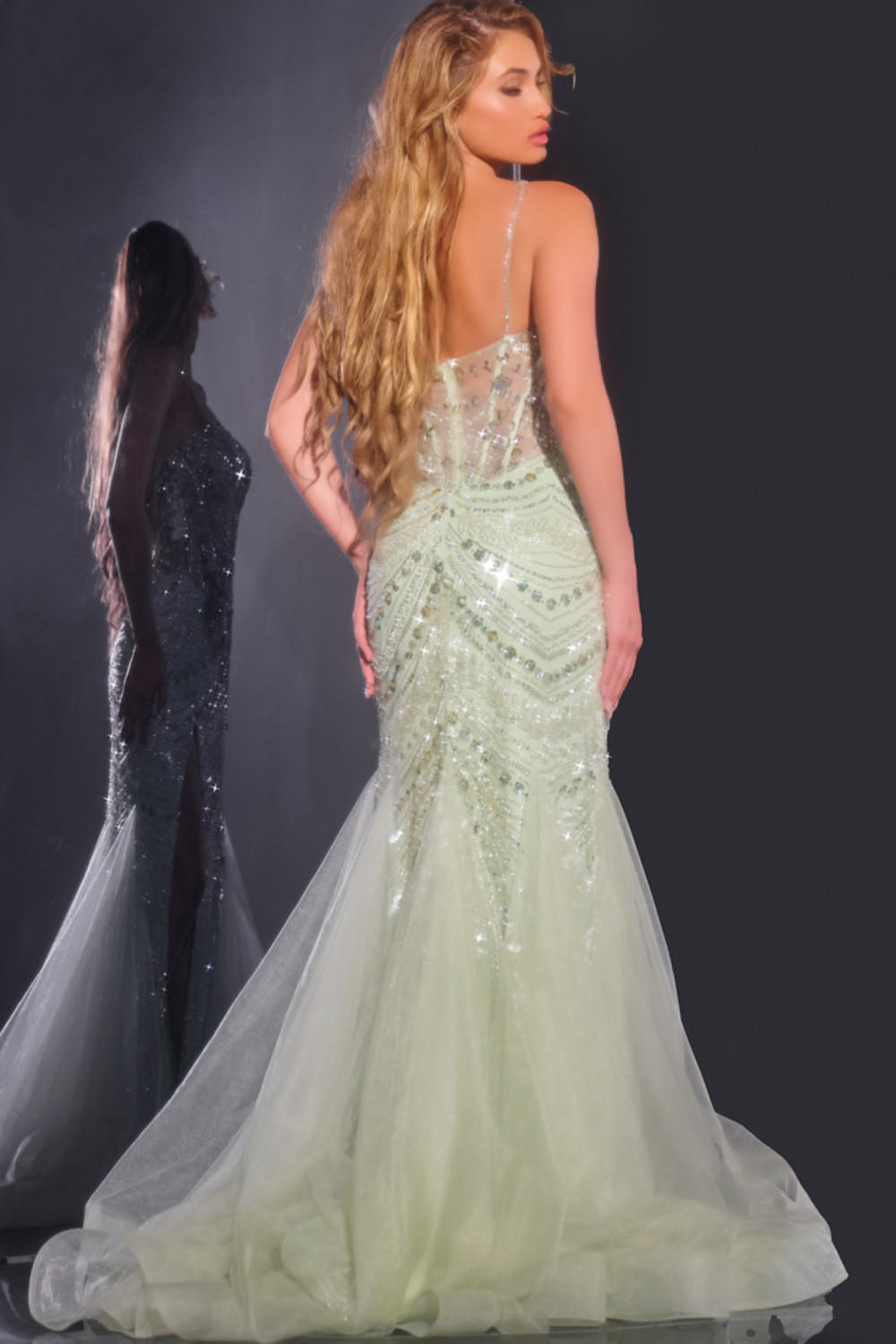 Jovani 43189 prom dress images.  Jovani 43189 is available in these colors: Mint, Lilac.