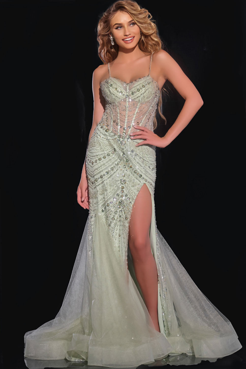 Jovani 43189 prom dress images.  Jovani 43189 is available in these colors: Mint, Lilac.