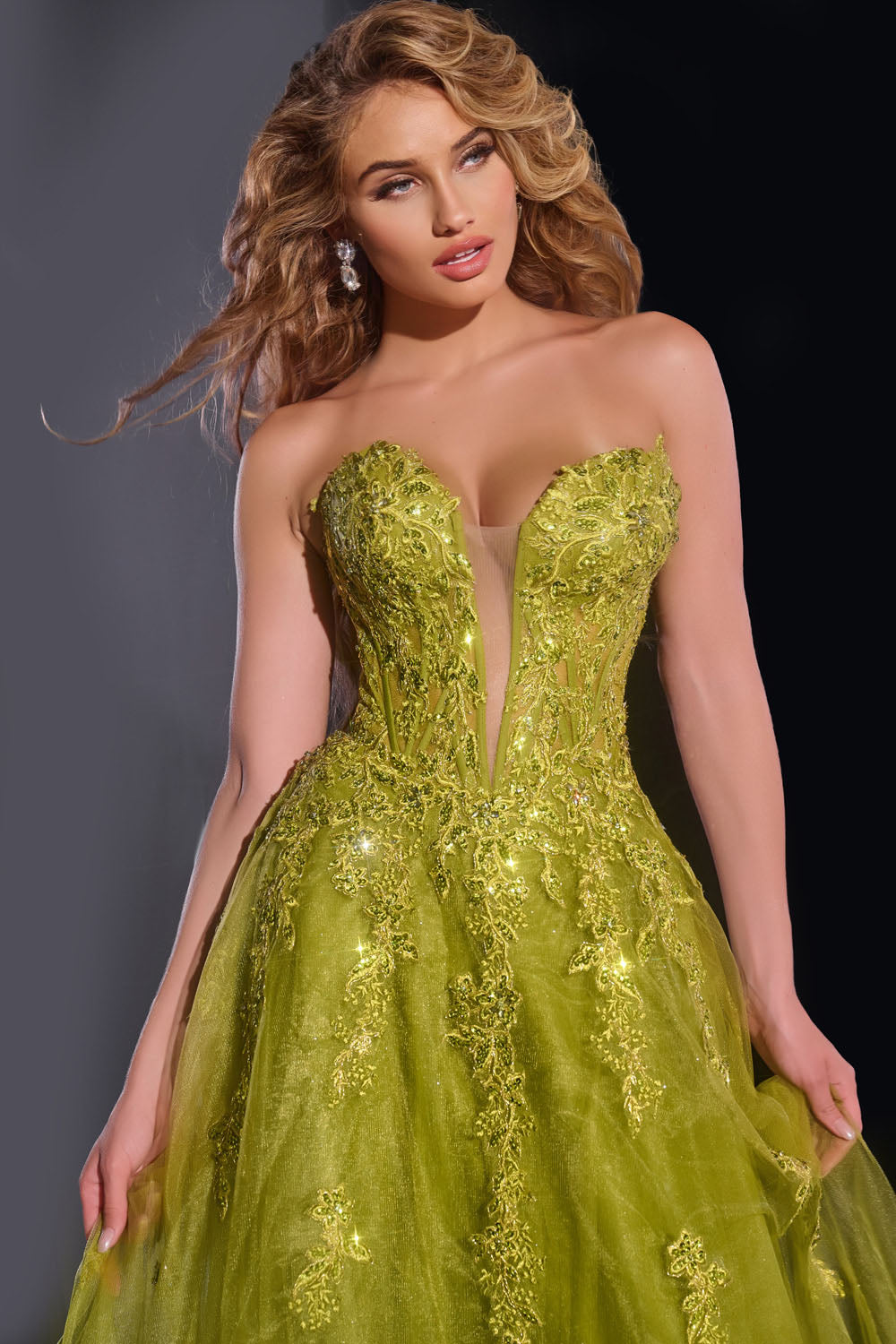 Jovani 43849 prom dress images.  Jovani 43849 is available in these colors: Green, Lilac, Navy.