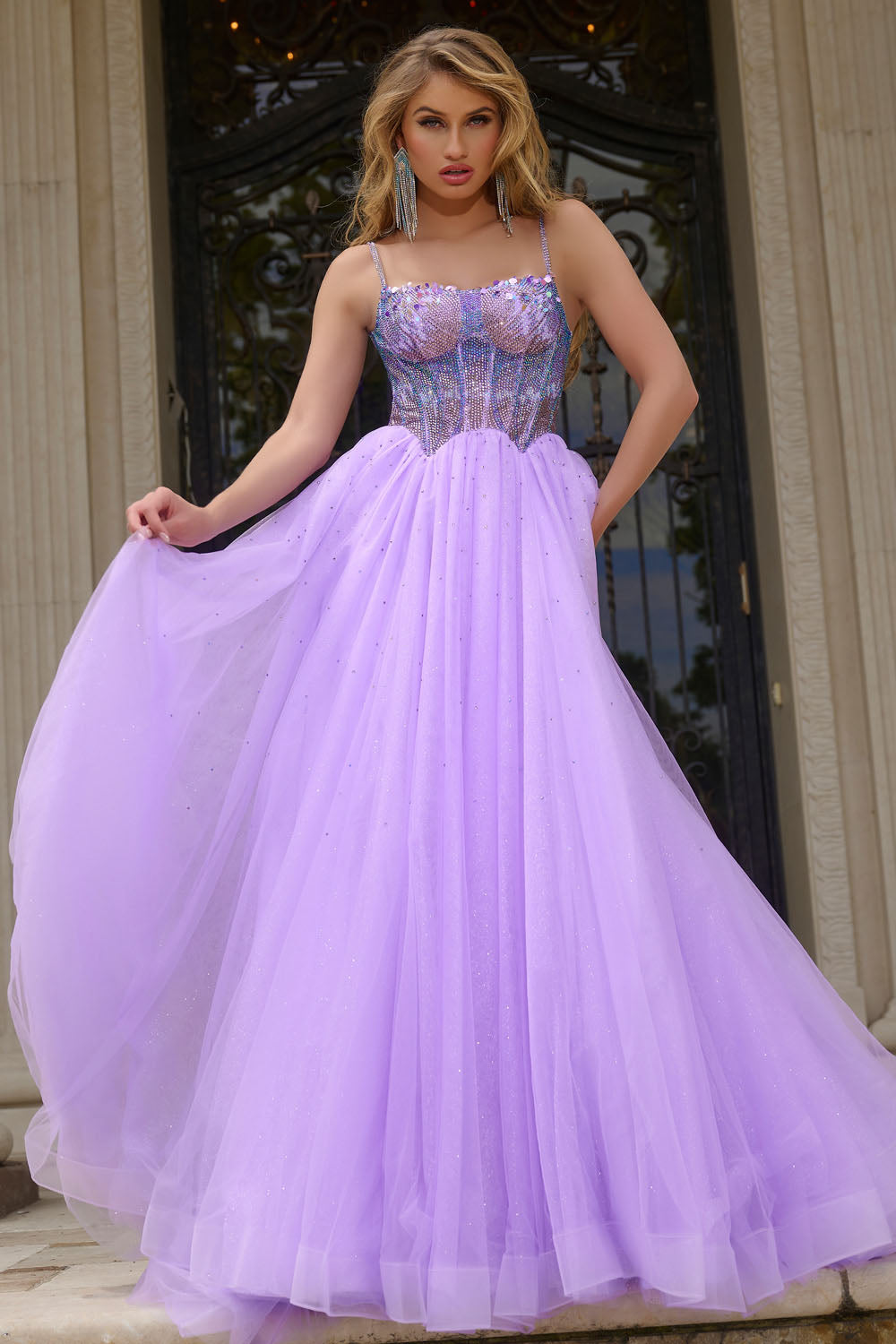 Jovani 44511 prom dress images.  Jovani 44511 is available in these colors: Lilac, Blue.