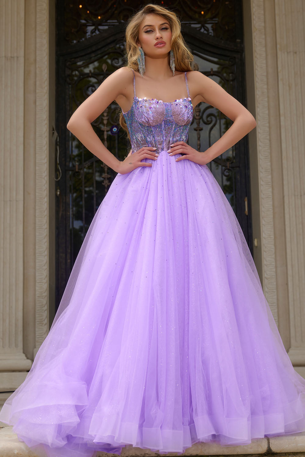 Jovani 44511 prom dress images.  Jovani 44511 is available in these colors: Lilac, Blue.