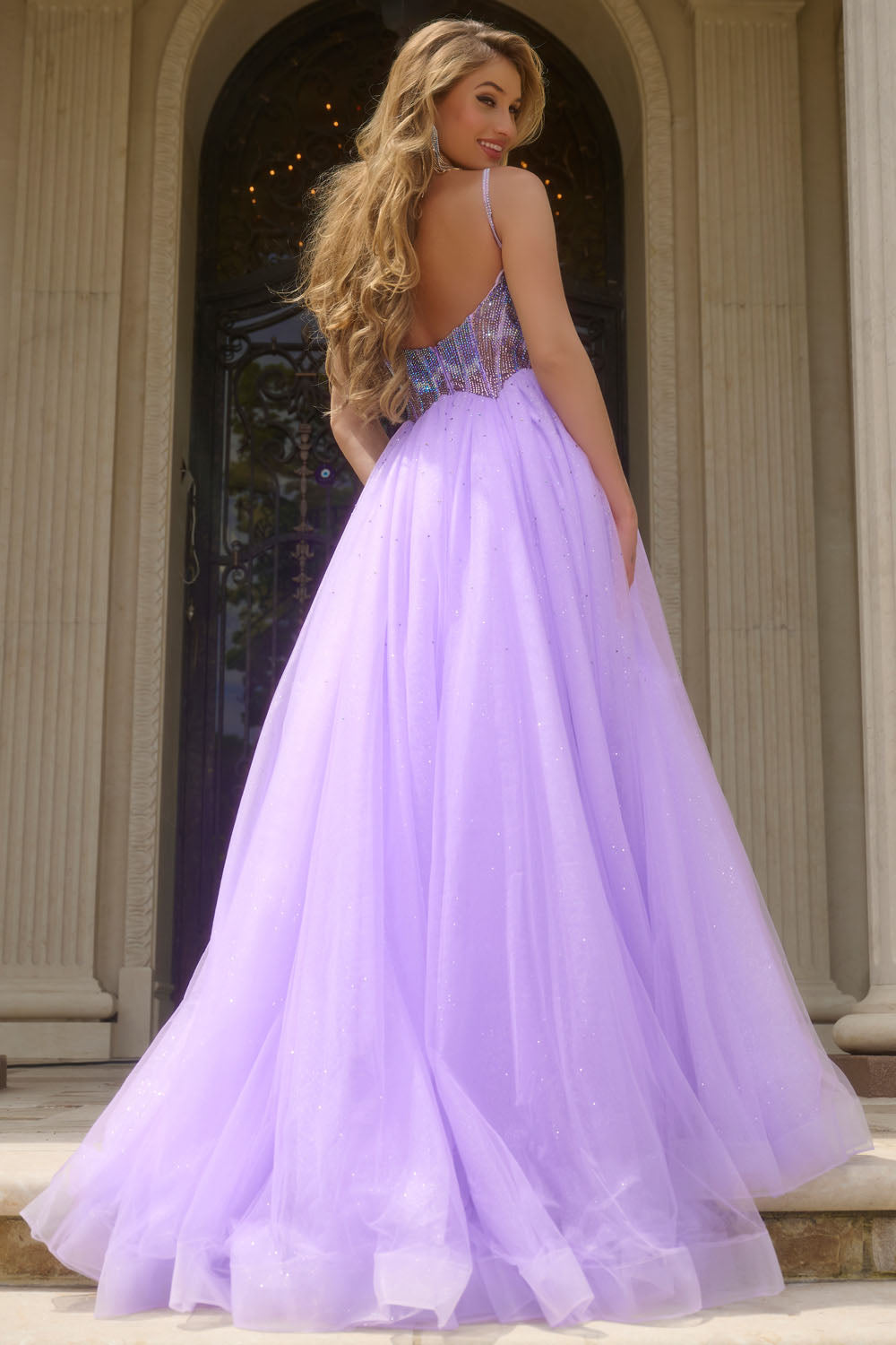 Jovani 44511 prom dress images.  Jovani 44511 is available in these colors: Lilac, Blue.