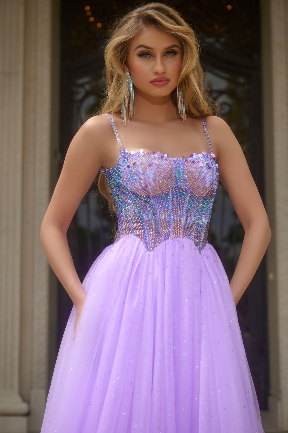 Jovani 44511 prom dress images.  Jovani 44511 is available in these colors: Lilac, Blue.