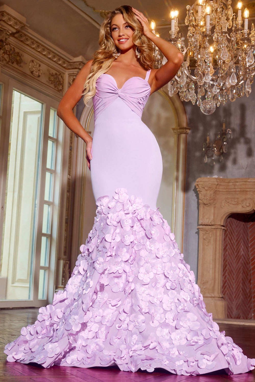 Jovani D5309 prom dress images.  Jovani D5309 is available in these colors: Lilac, Ice.