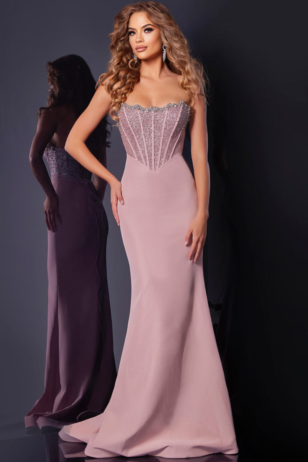 Jovani D5310 prom dress images.  Jovani D5310 is available in these colors: Blush.