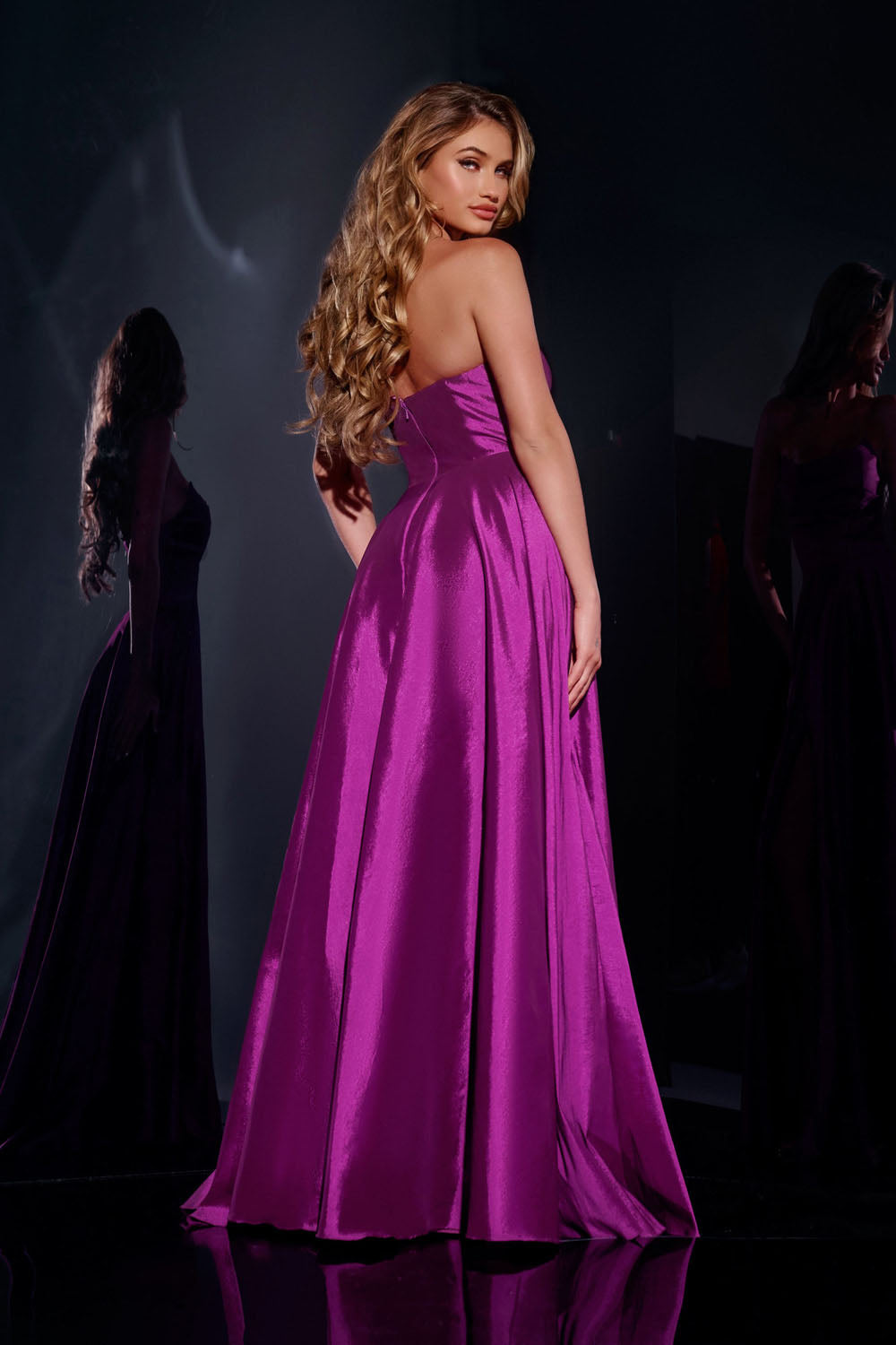 Jovani D5822 prom dress images.  Jovani D5822 is available in these colors: Plum, Ivory, Navy.