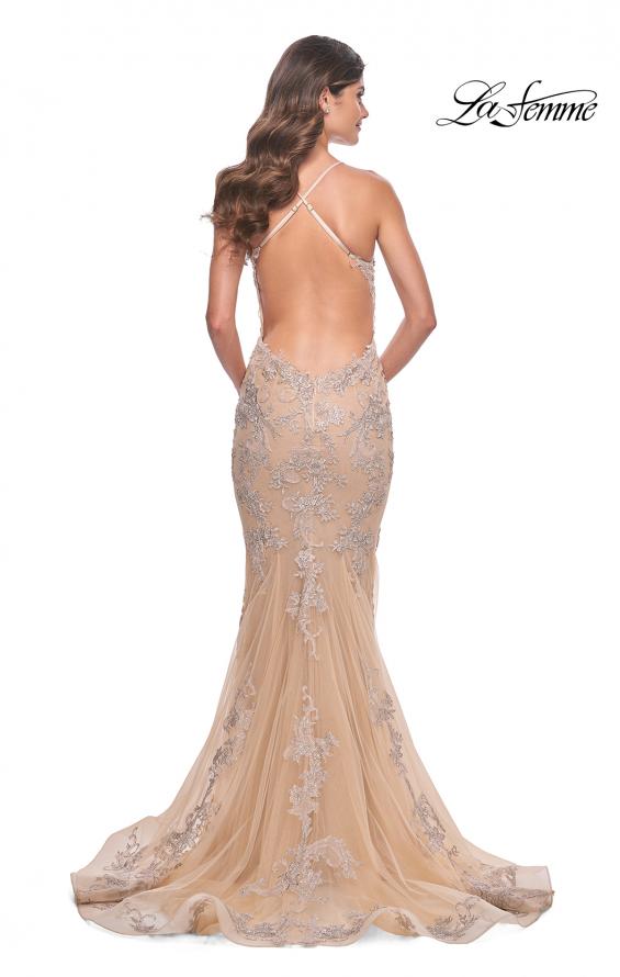 La Femme 30716 prom dress images.  La Femme 30716 is available in these colors: Champagne.