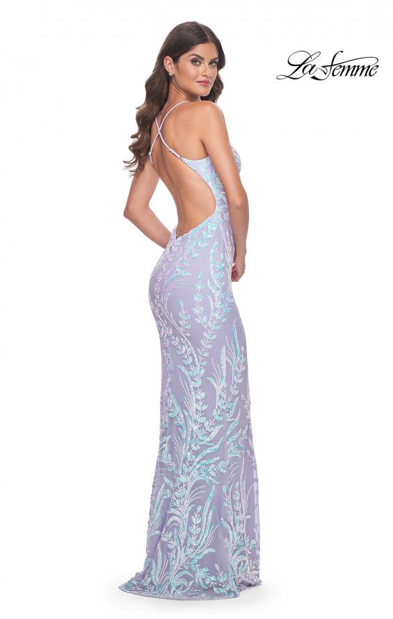 La Femme 31944 prom dress images.  La Femme 31944 is available in these colors: Cloud Blue, Light Periwinkle, Light Pink.