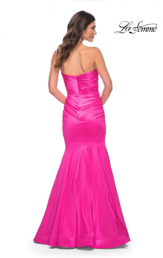 La Femme 31980 prom dress images.  La Femme 31980 is available in these colors: Champagne, Hot Pink, Navy.