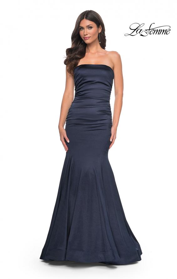 La Femme 31980 prom dress images.  La Femme 31980 is available in these colors: Champagne, Hot Pink, Navy.