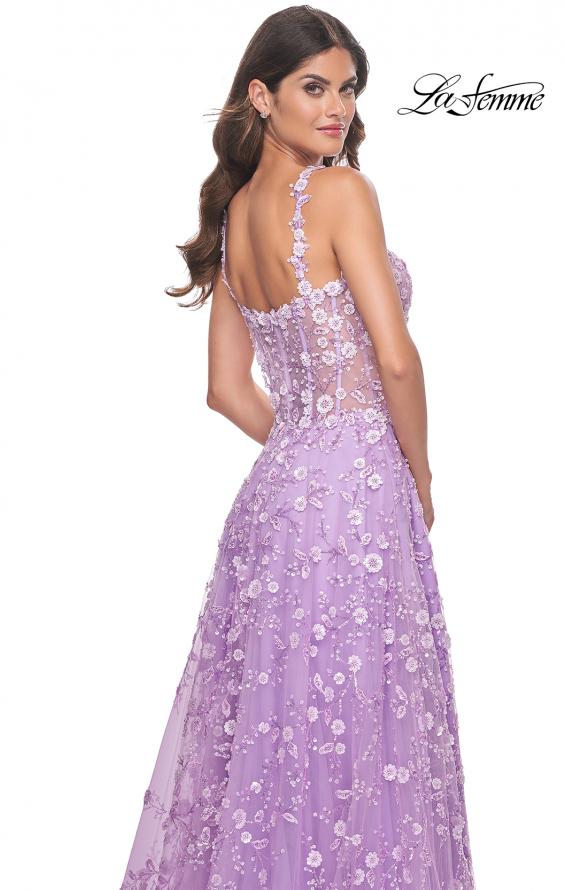 La Femme 31996 prom dress images.  La Femme 31996 is available in these colors: Lavender, Light Blue, Pink.