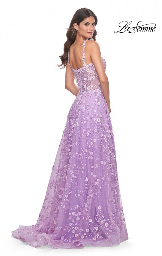 La Femme 31996 prom dress images.  La Femme 31996 is available in these colors: Lavender, Light Blue, Pink.