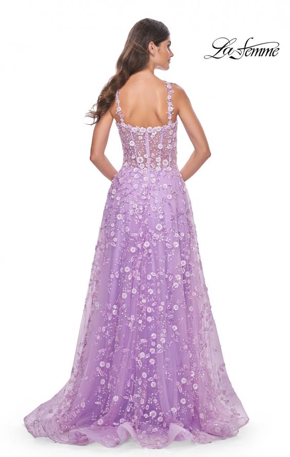 La Femme 31996 prom dress images.  La Femme 31996 is available in these colors: Lavender, Light Blue, Pink.