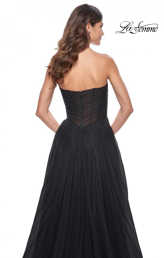 La Femme 32029 prom dress images.  La Femme 32029 is available in these colors: Black.