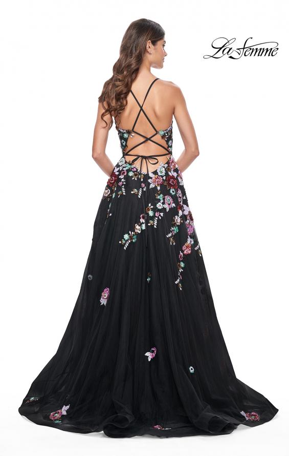 La Femme 32051 prom dress images.  La Femme 32051 is available in these colors: Black.