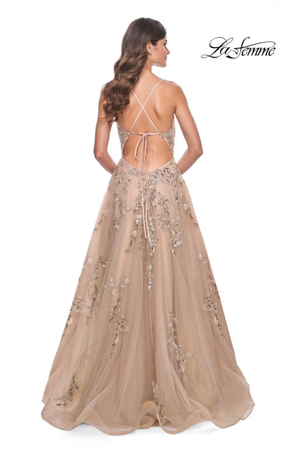 La Femme 32052 prom dress images.  La Femme 32052 is available in these colors: Nude.