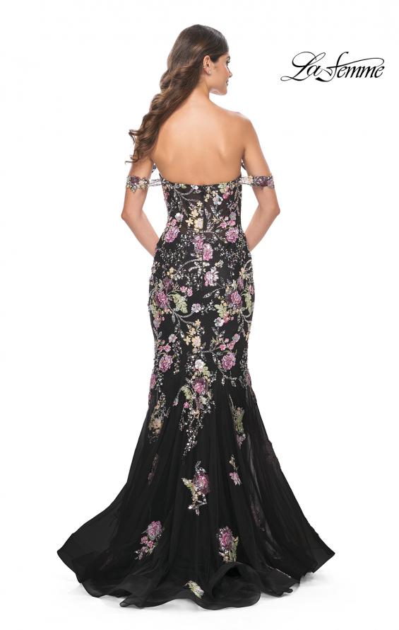 La Femme 32087 prom dress images.  La Femme 32087 is available in these colors: Black.