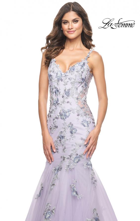 La Femme 32091 prom dress images.  La Femme 32091 is available in these colors: Lavender Gray.