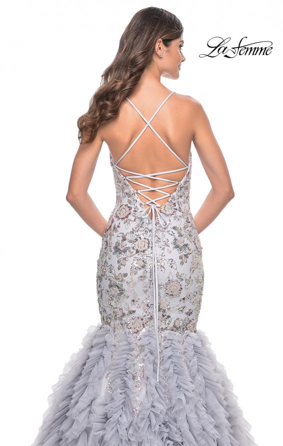 La Femme 32105 prom dress images.  La Femme 32105 is available in these colors: Silver.