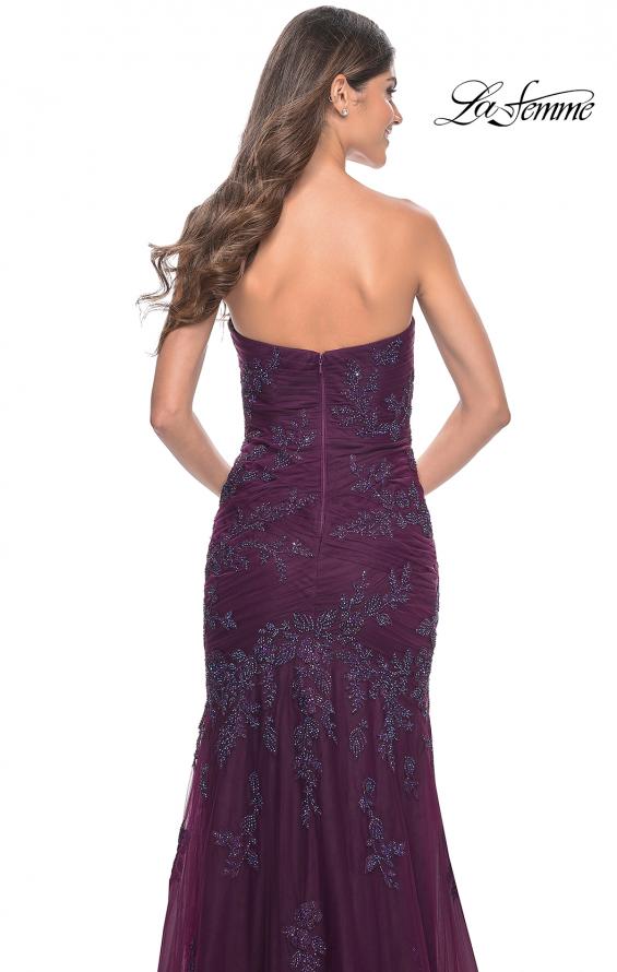 La Femme 32121 prom dress images.  La Femme 32121 is available in these colors: Dark Berry.