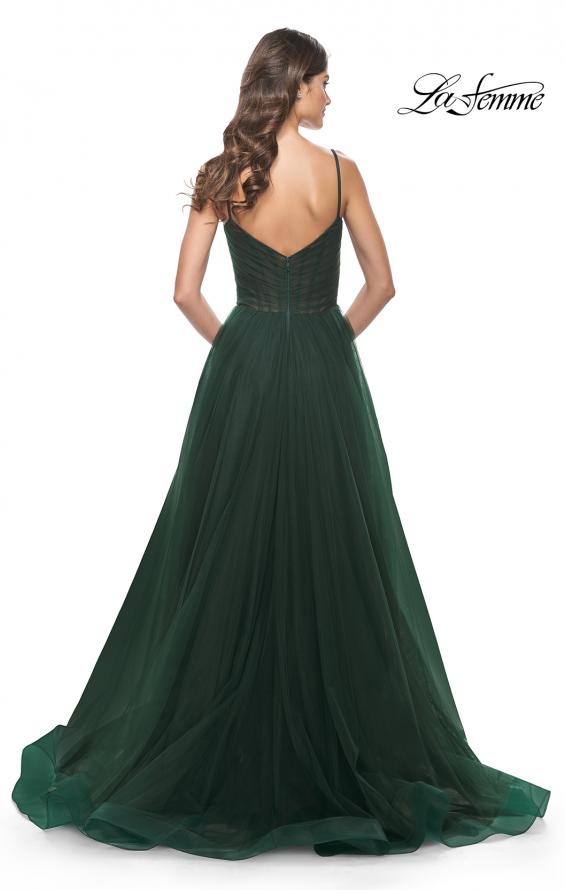 La Femme 32130 prom dress images.  La Femme 32130 is available in these colors: Black, Emerald, Red.