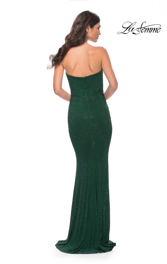 La Femme 32141 prom dress images.  La Femme 32141 is available in these colors: Emerald, Indigo, Wine.