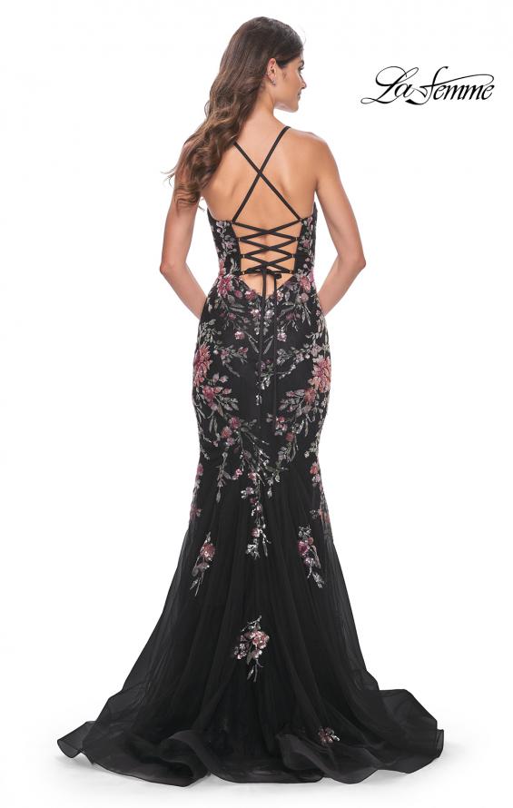 La Femme 32246 prom dress images.  La Femme 32246 is available in these colors: Black.