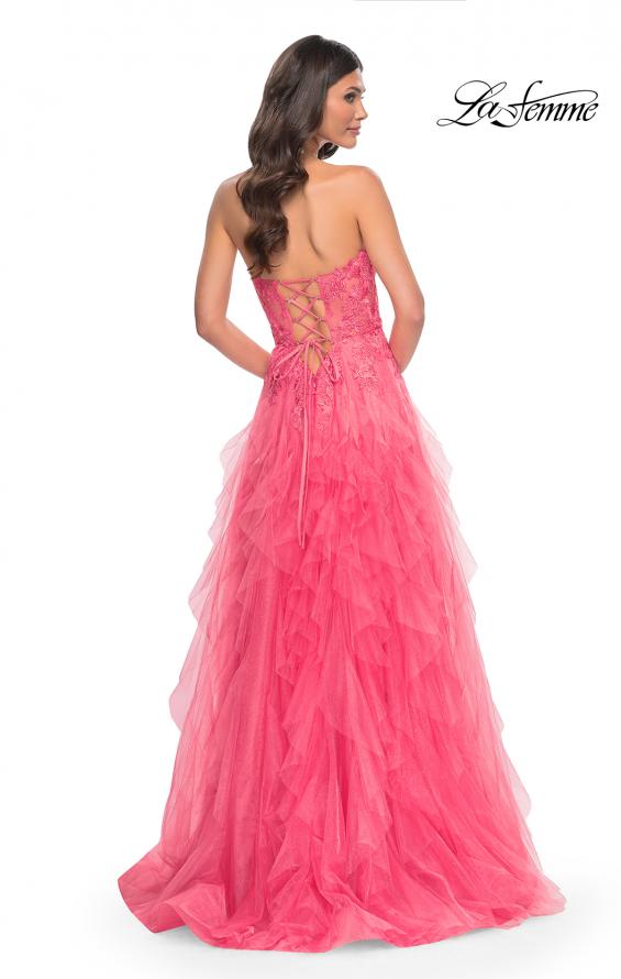 La Femme 32286 prom dress images.  La Femme 32286 is available in these colors: Coral.