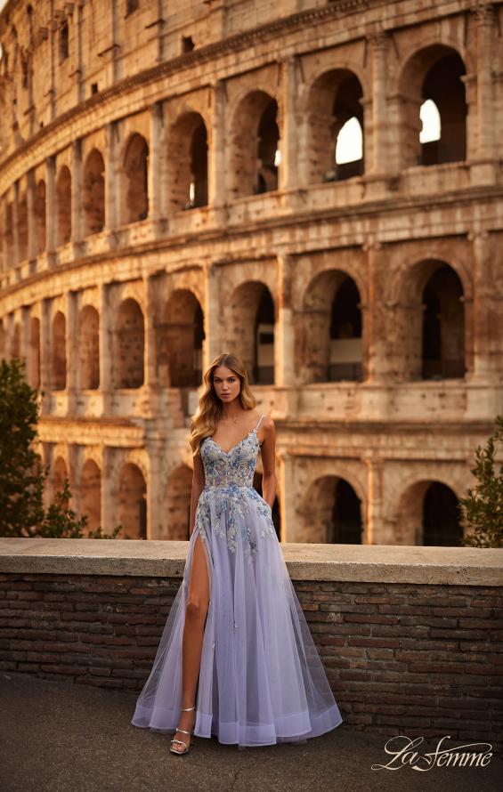 La Femme 32288 prom dress images.  La Femme 32288 is available in these colors: Lavender Gray.