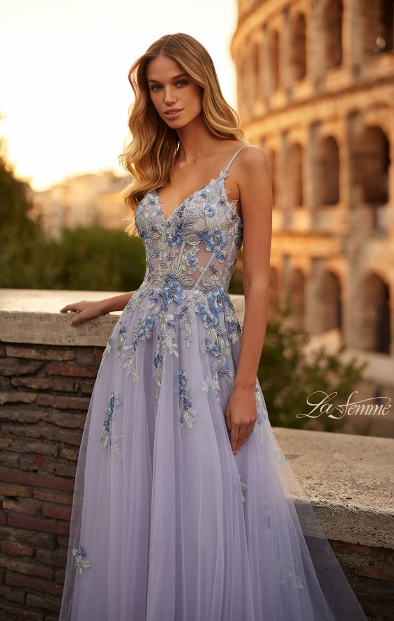 La Femme 32288 prom dress images.  La Femme 32288 is available in these colors: Lavender Gray.