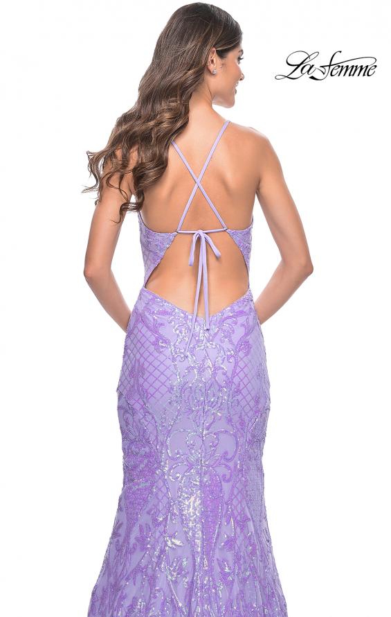 La Femme 32337 prom dress images.  La Femme 32337 is available in these colors: Aqua, Lavender, Neon Pink.