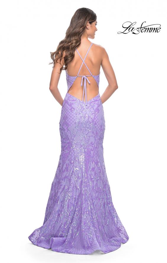 La Femme 32337 prom dress images.  La Femme 32337 is available in these colors: Aqua, Lavender, Neon Pink.