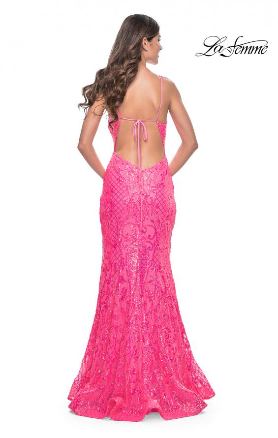 La Femme 32337 prom dress images.  La Femme 32337 is available in these colors: Aqua, Lavender, Neon Pink.