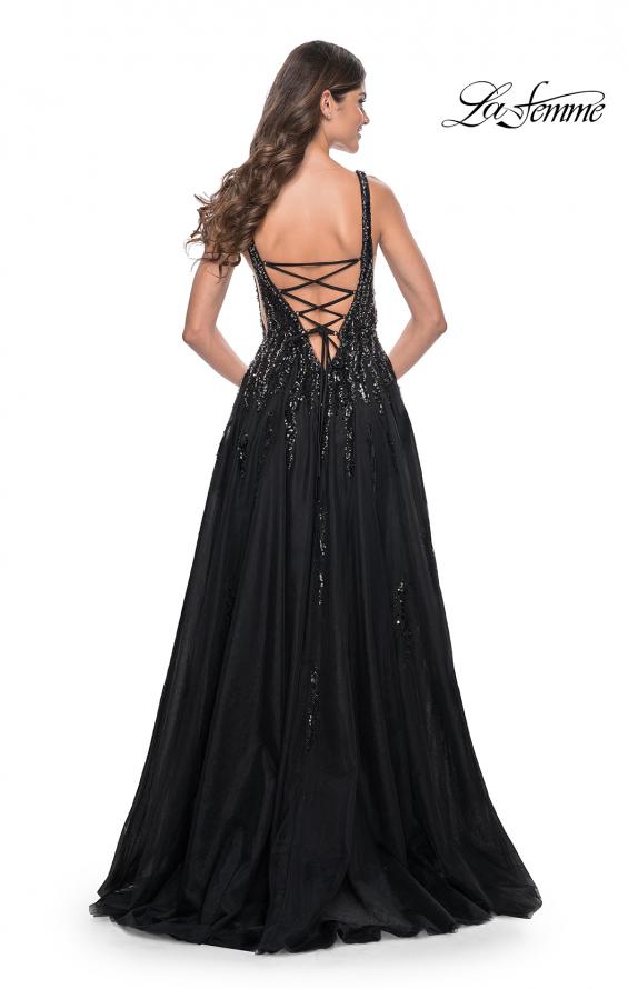 La Femme 32345 prom dress images.  La Femme 32345 is available in these colors: Black.