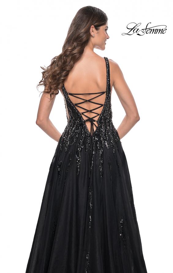 La Femme 32345 prom dress images.  La Femme 32345 is available in these colors: Black.