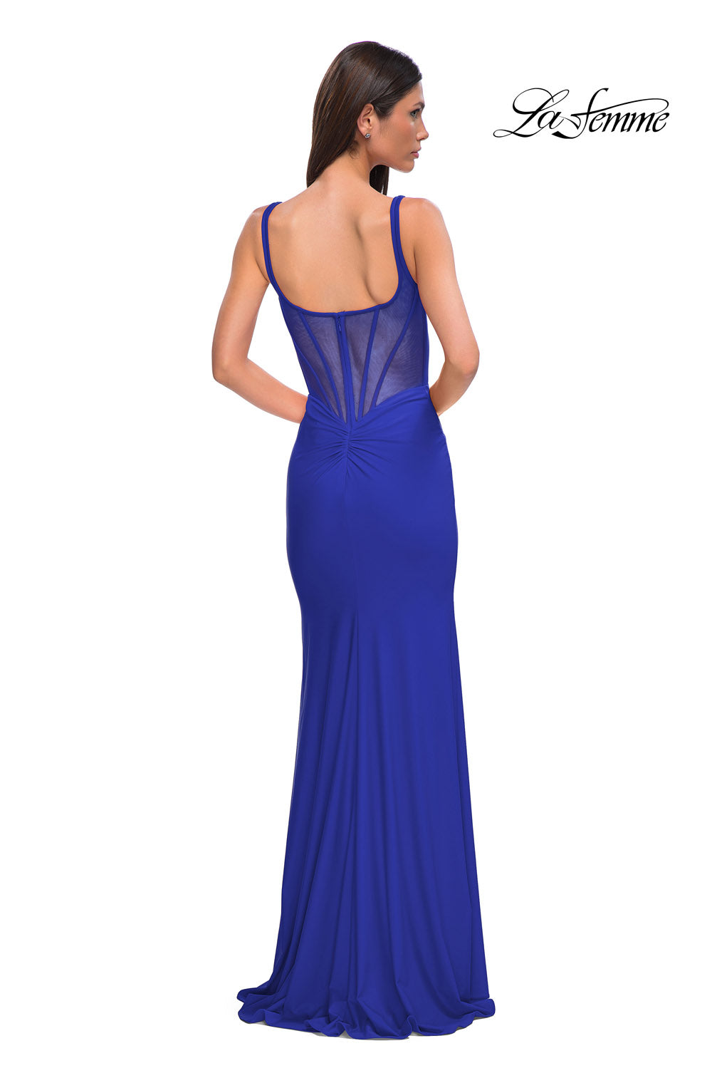 La Femme 32763 prom dress images.  La Femme 32763 is available in these colors: Black, Dark Teal, Red, Royal Blue.