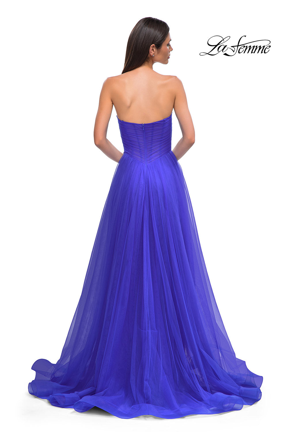 La Femme 32789 prom dress images.  La Femme 32789 is available in these colors: Black, Blush, Cloud Blue, Dark Berry, Royal Blue.