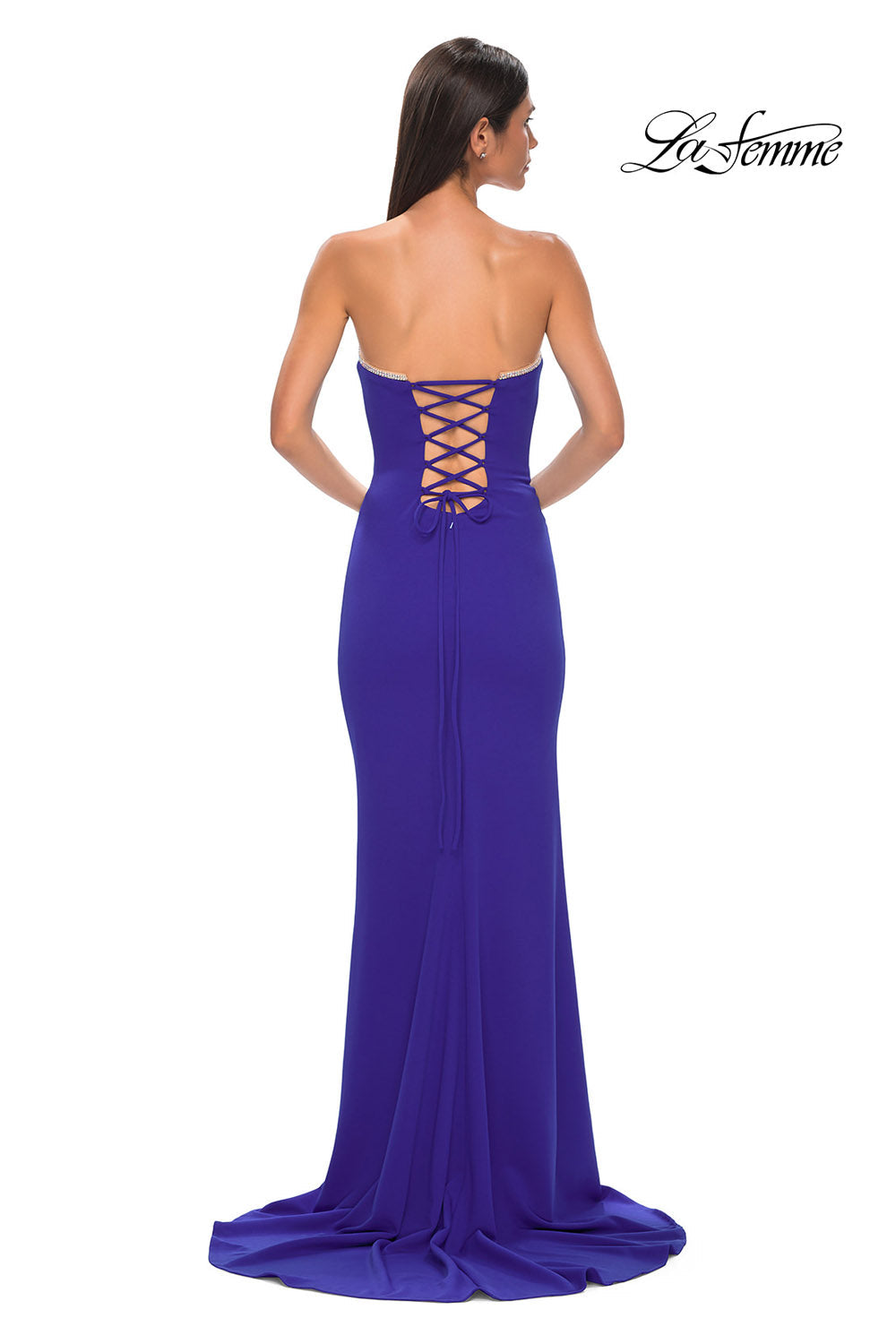 La Femme 32829 prom dress images.  La Femme 32829 is available in these colors: Black, Ivory, Pale Yellow, Red, Royal Blue, Teal.