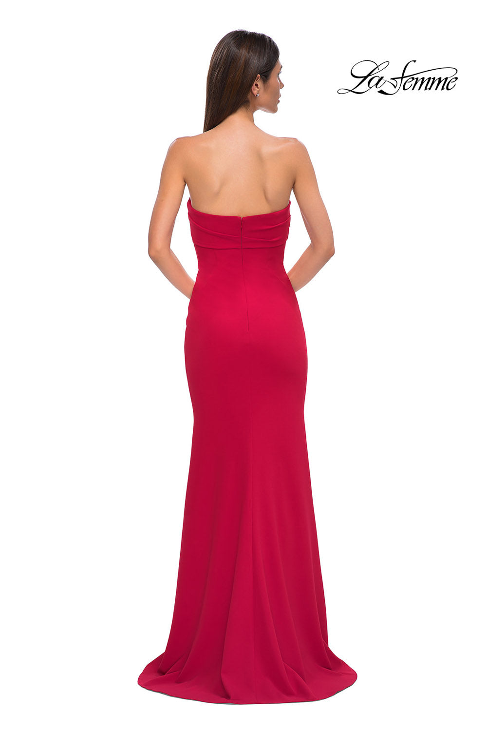 La Femme 32863 prom dress images.  La Femme 32863 is available in these colors: Navy, Red, Teal.