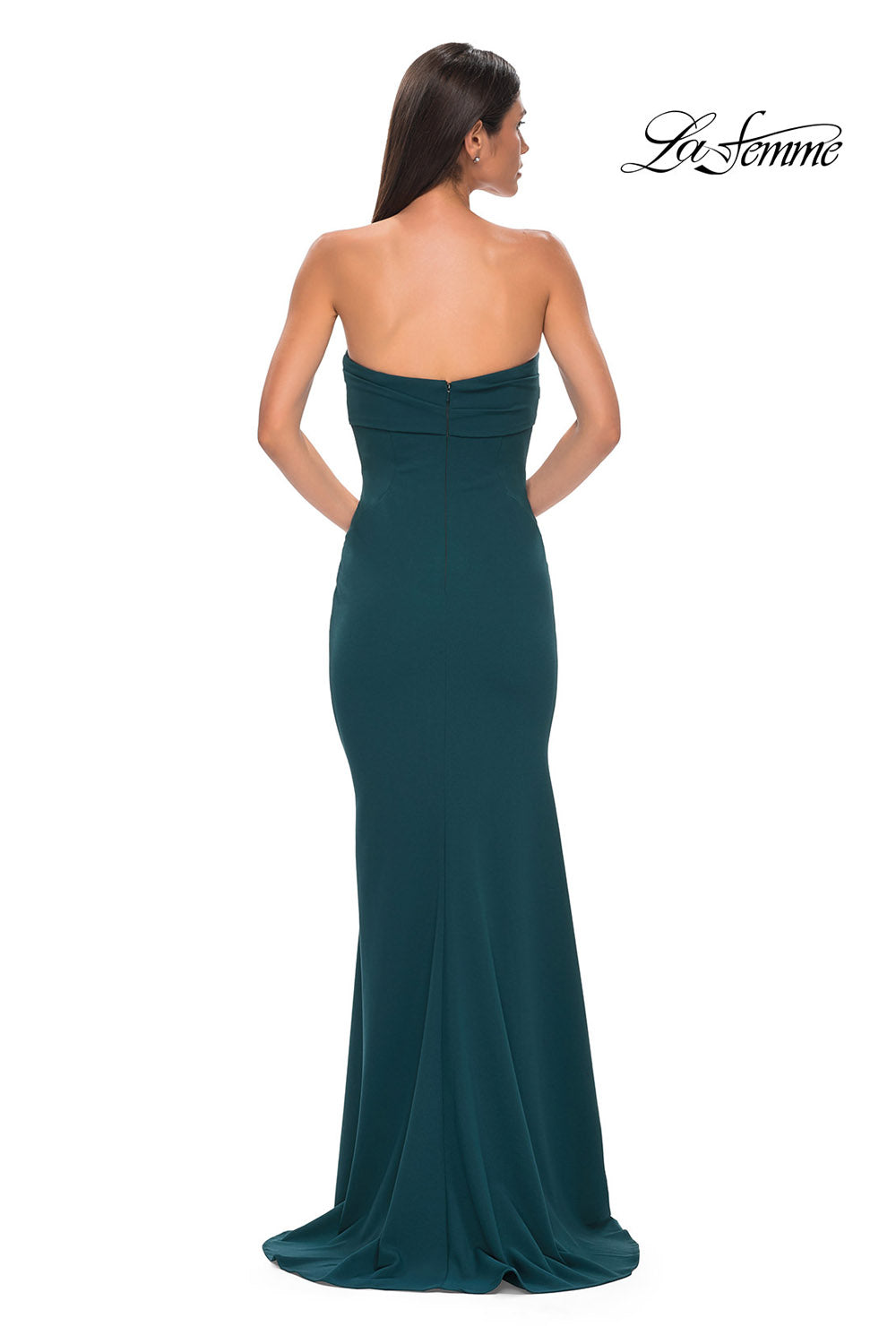 La Femme 32863 prom dress images.  La Femme 32863 is available in these colors: Navy, Red, Teal.