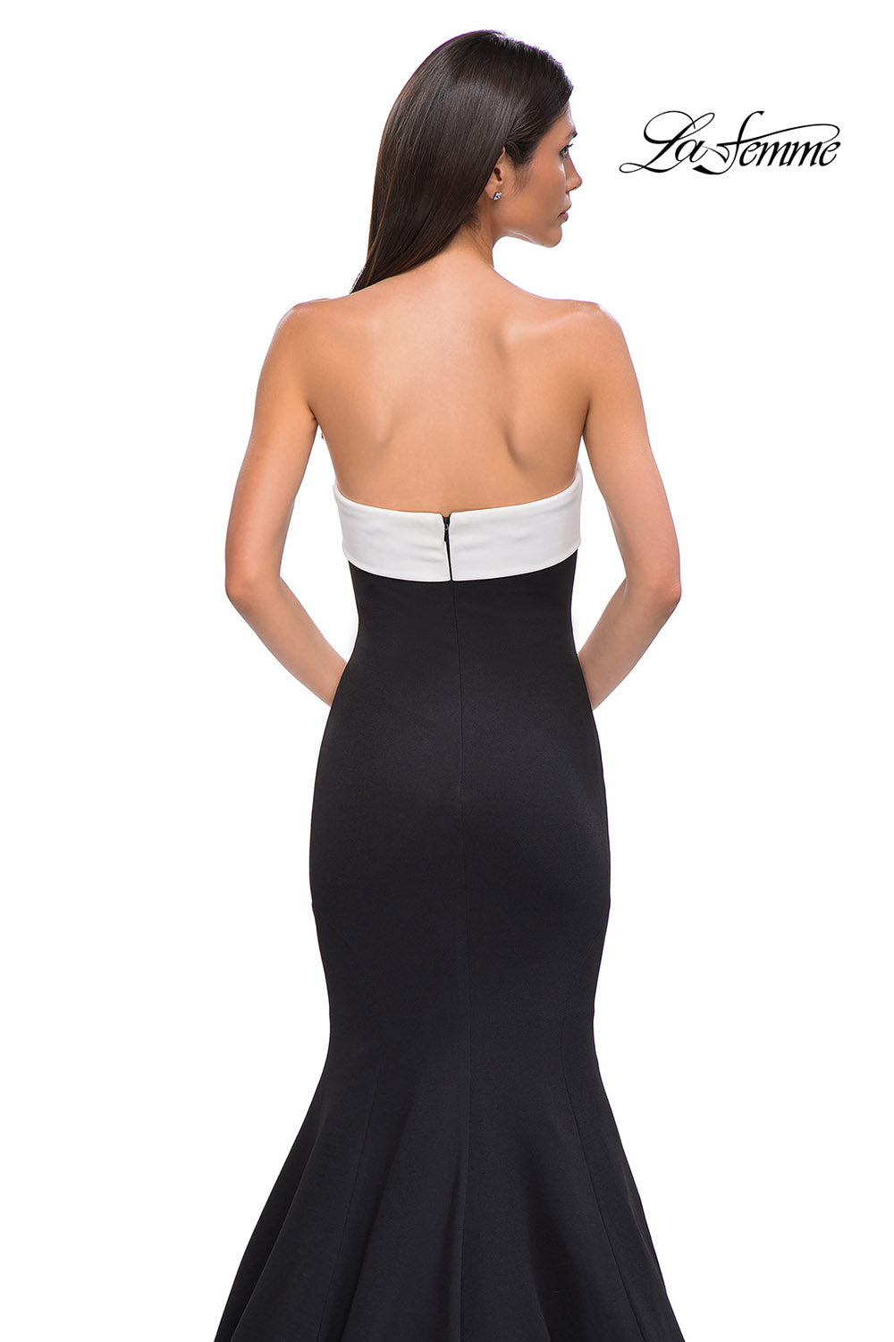 La Femme 32914 prom dress images.  La Femme 32914 is available in these colors: Black.