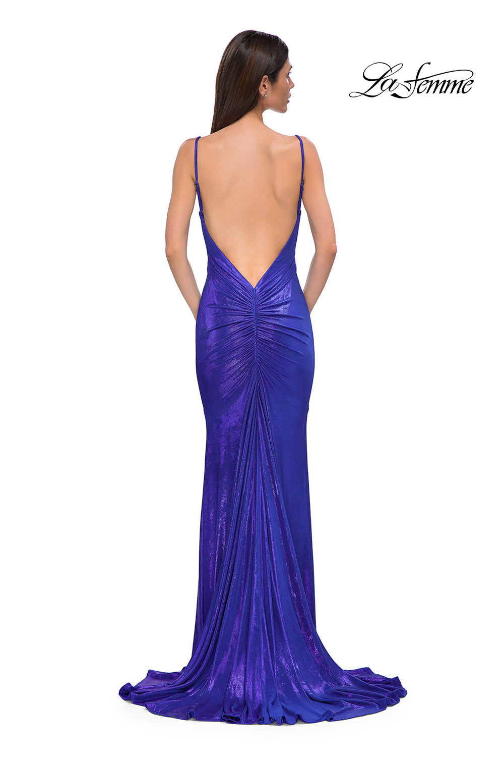 La Femme 32932 prom dress images.  La Femme 32932 is available in these colors: Dark Teal, Emerald, Mocha, Royal Blue, Wine.