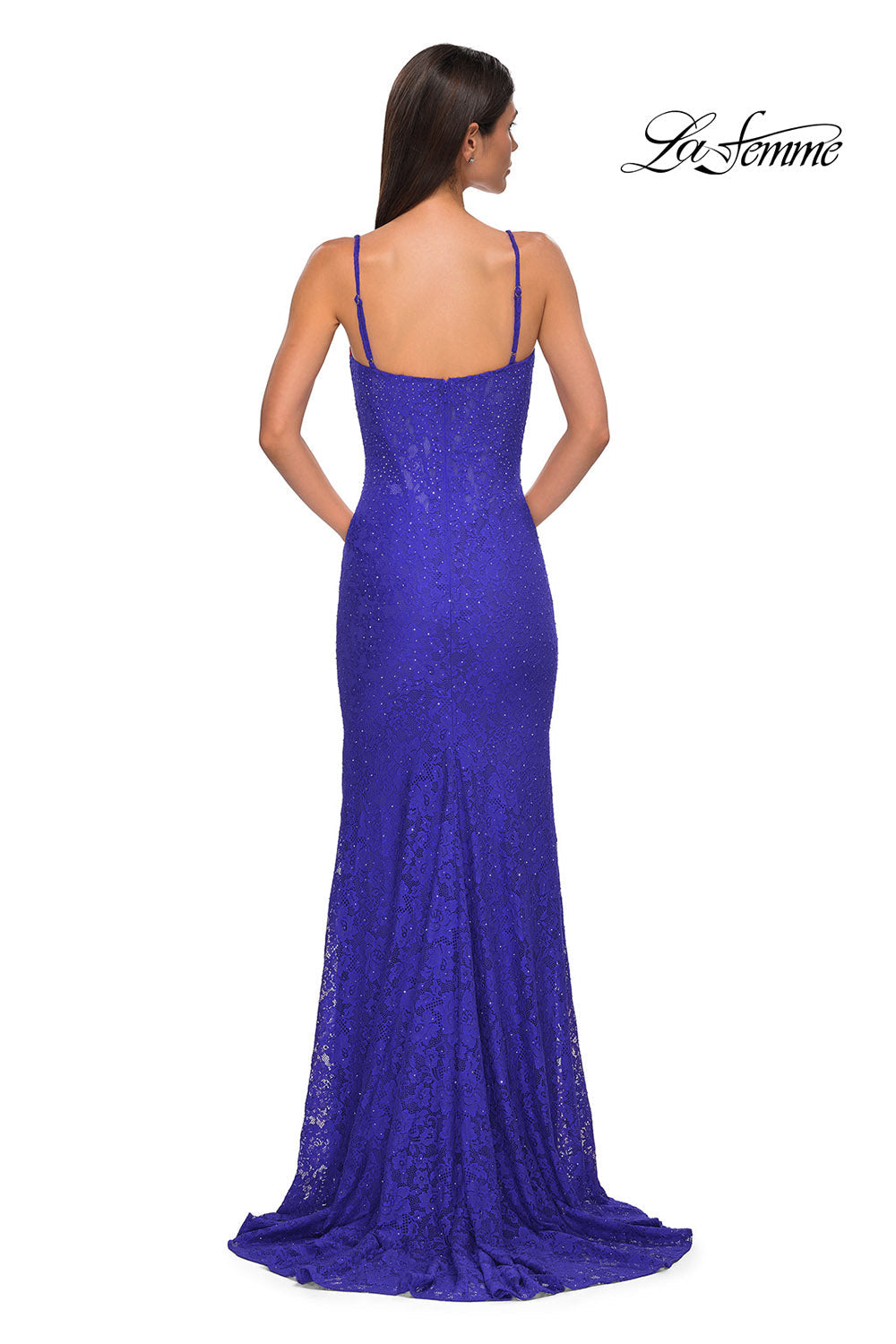 La Femme 32933 prom dress images.  La Femme 32933 is available in these colors: Black, Dark Teal, Red, Royal Blue.