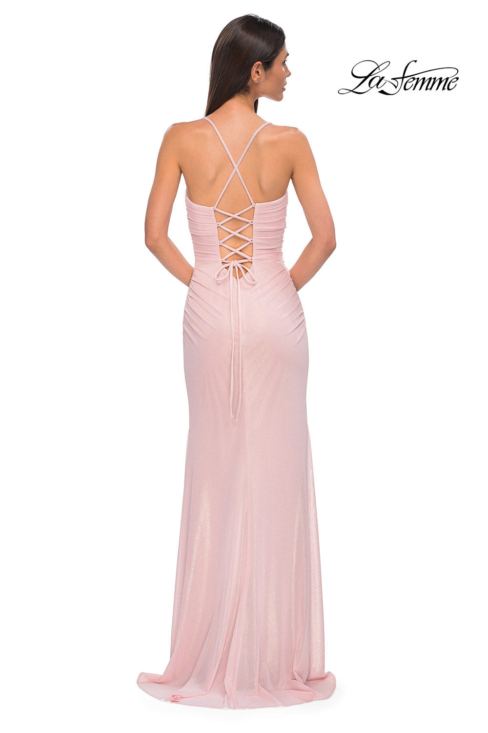 La Femme 32964 prom dress images.  La Femme 32964 is available in these colors: Blush, Light Periwinkle.