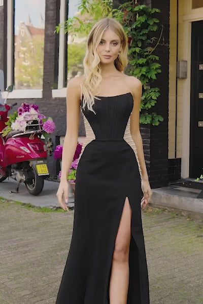 Sherri Hill 56250 prom dress video.  Sherri Hill 56250 is available in these colors: Black Silver, Ivory Silver, Navy Silver.