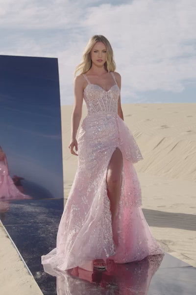 Sherri Hill 56589 prom dress video.  Sherri Hill 56589 is available in these colors: Silver, Gold, Black, Blush, Light Blue, Navy, Fuchsia, Peacock.