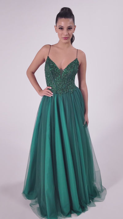 Colette CL8250 prom dress video.  Colette CL8250 is available in these colors: Emerald, Navy Blue.