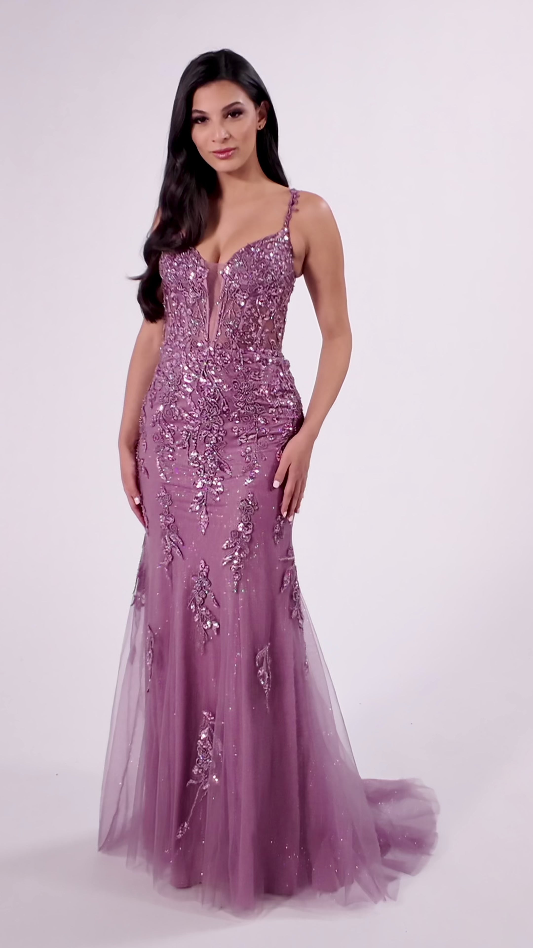 Colette CL8210 prom dress video.  Colette CL8210 is available in these colors: Heather, Black.