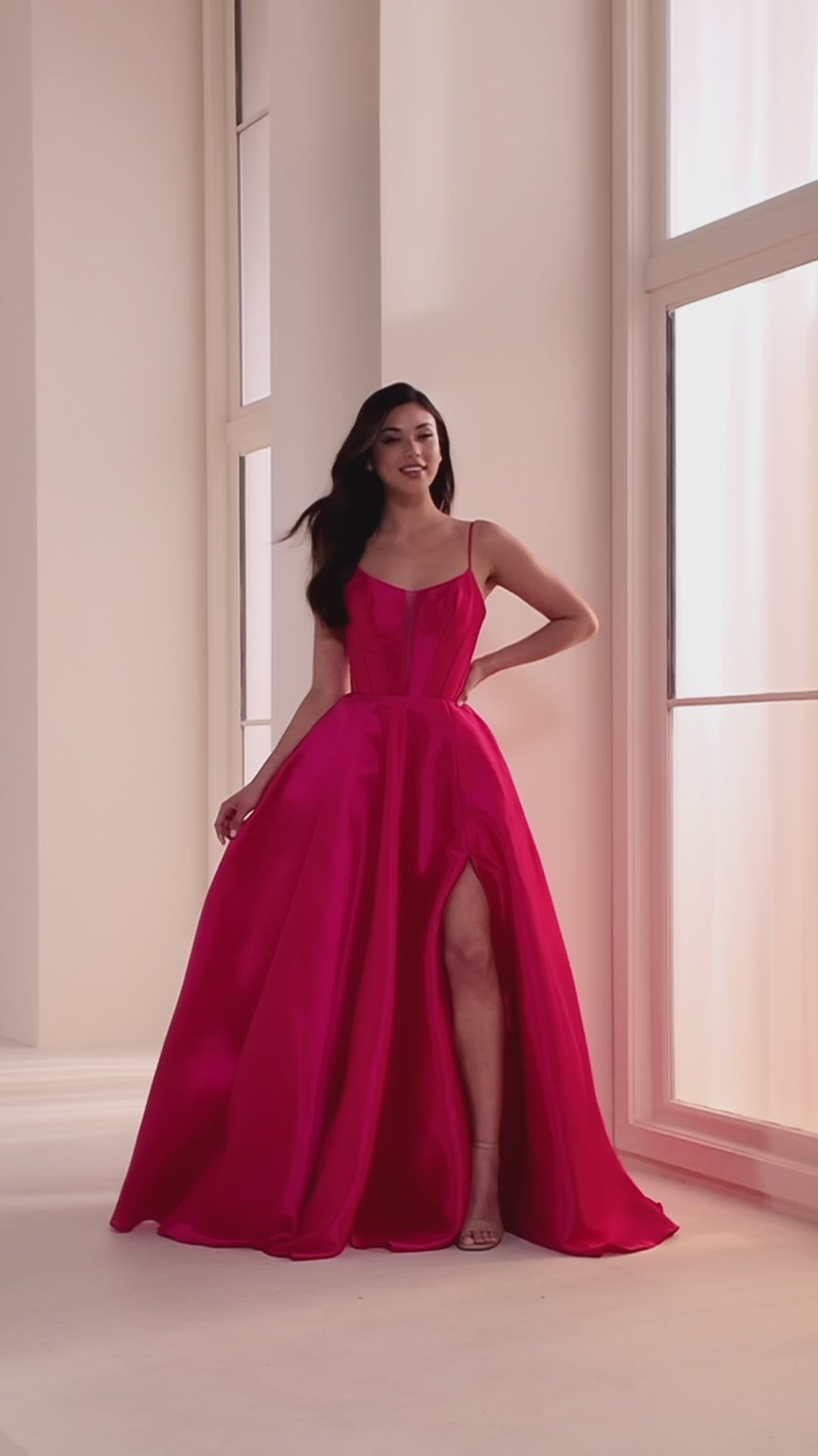 Ellie Wilde EW36224 ball gown prom dress video.  Ellie Wilde EW36224 is available in these colors: Purple, Magenta